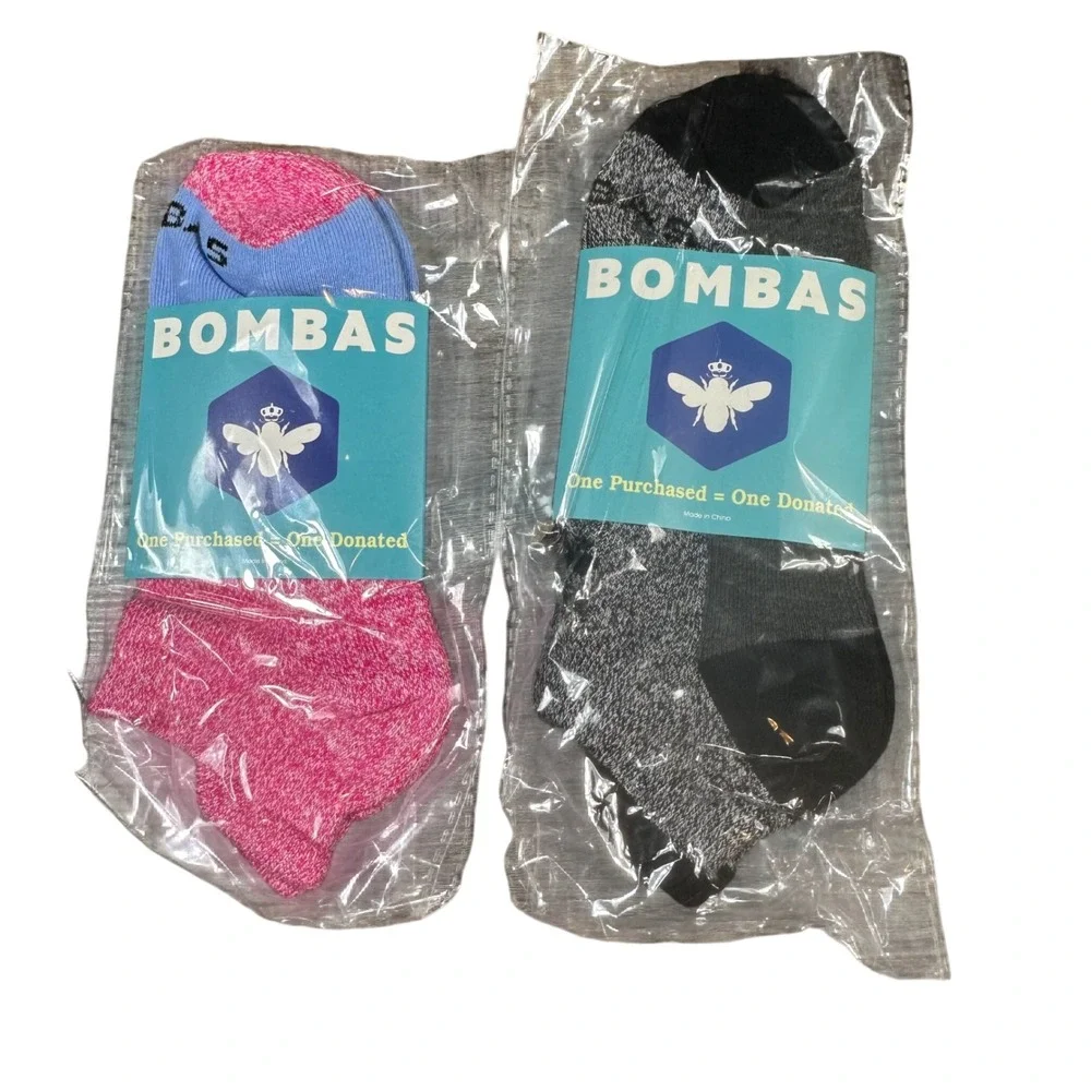 Bombas Ankle Socks NWT Women Medium Multicolor Midweight Cushioned 2 Pair Bundle